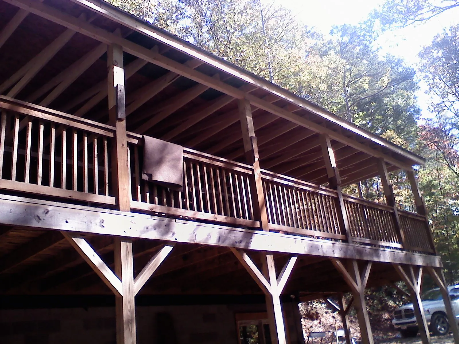 Timber framing under a new elevated porch and deck — Roof Leak Repair in Wilberforce by Roofing Brothers